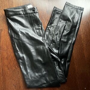 Wilfred Free Black Faux Leather Pants 0